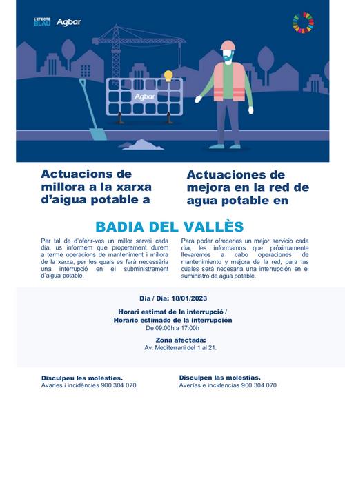 Cartell d'avís de tall de subministrament