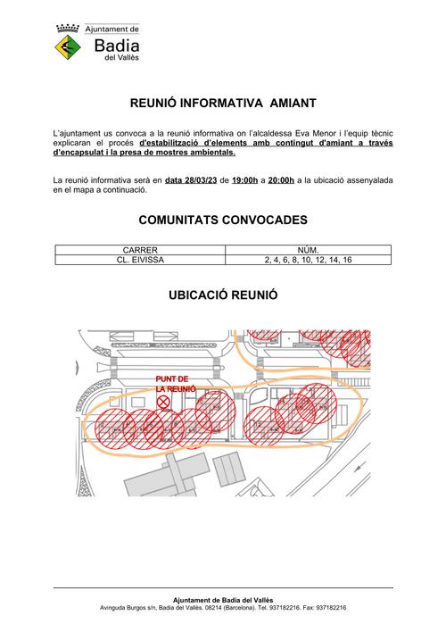 Cartell de la reunió del dia 28 a les 19 hores