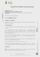 Decret de sol·licitud de llicència d'ocupació per a la instal·lació d'una terrassa pel Dia de la Palma, Sant Jordi i Dia de la Mare