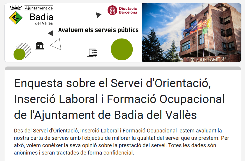 Participa en lenquesta sobre el Servei dOcupaci!
