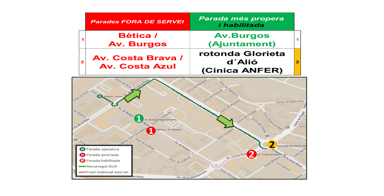 Alteracions al servei d'autobs el dissabte 23 d'agost