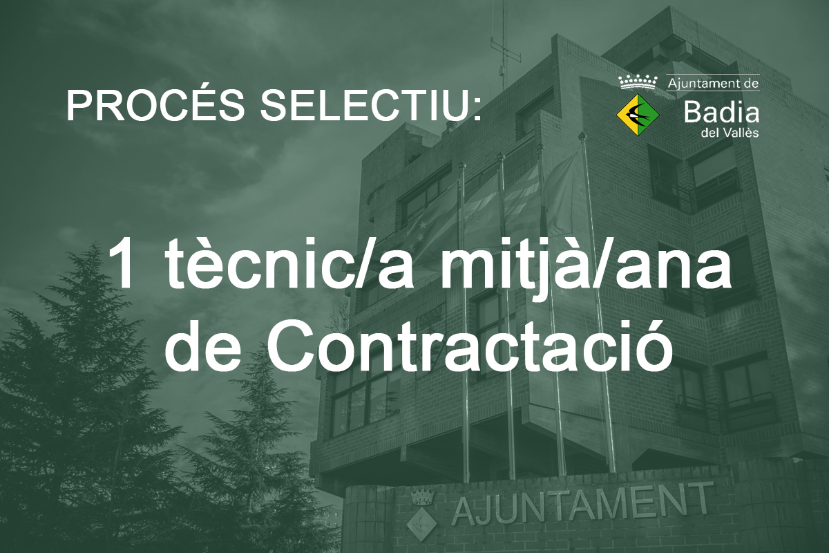 Oferta dun lloc de tcnic/a mitj/na de Contractaci