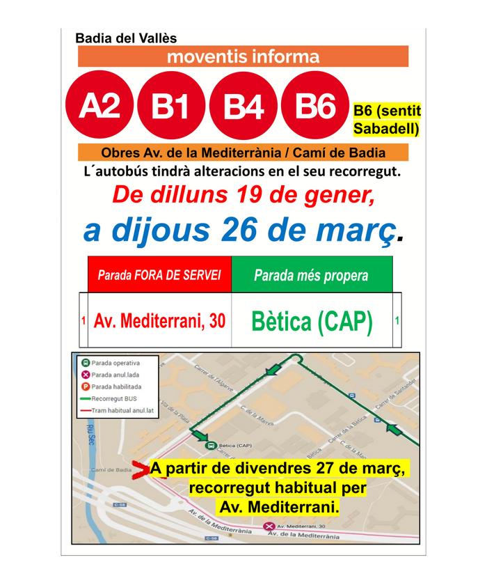 Cartell de recorregut dels autobusos