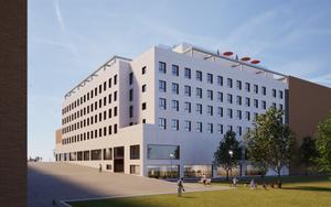 Render de la nova resid&egrave;ncia d'estudiants