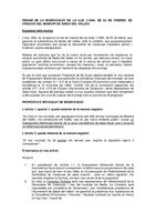 Resum proposta modificació de la Llei 1/1994, de 22 de febrer, de creació del municipi