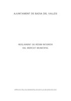 Reglament de règim interior del Mercat Municipal de Badia del Vallès